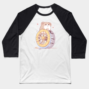 Hamster On A Roll Baseball T-Shirt